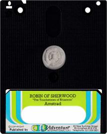 Cartridge artwork for Robin of Sherwood: The Touchstones of Rhiannon on the Amstrad CPC.
