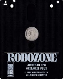 Cartridge artwork for Robozone on the Amstrad CPC.