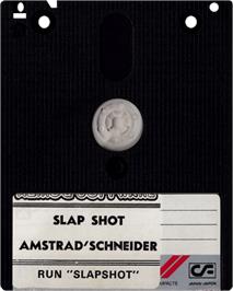 Cartridge artwork for SLAP-SHOT! Hockey on the Amstrad CPC.