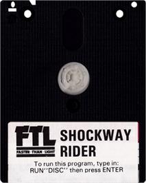 Cartridge artwork for Shockway Rider on the Amstrad CPC.
