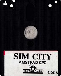 Cartridge artwork for Sim City on the Amstrad CPC.