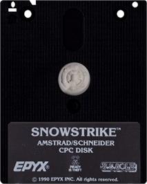 Cartridge artwork for Snowstrike on the Amstrad CPC.