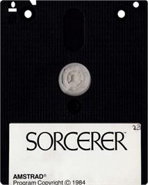 Cartridge artwork for Sorcerer on the Amstrad CPC.