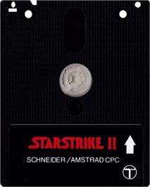 Cartridge artwork for Starstrike 2 on the Amstrad CPC.
