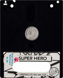 Cartridge artwork for Super Hero on the Amstrad CPC.