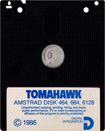 Cartridge artwork for Tomahawk on the Amstrad CPC.