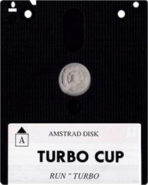 Cartridge artwork for Turbo Cup on the Amstrad CPC.