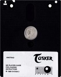 Cartridge artwork for Tusker on the Amstrad CPC.