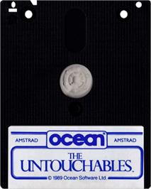 Cartridge artwork for Untouchables on the Amstrad CPC.