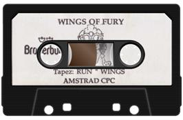 Cartridge artwork for Wings of Fury on the Amstrad CPC.