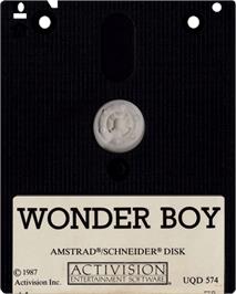 Cartridge artwork for Wonder Boy on the Amstrad CPC.