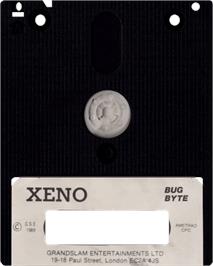 Cartridge artwork for Xeno on the Amstrad CPC.