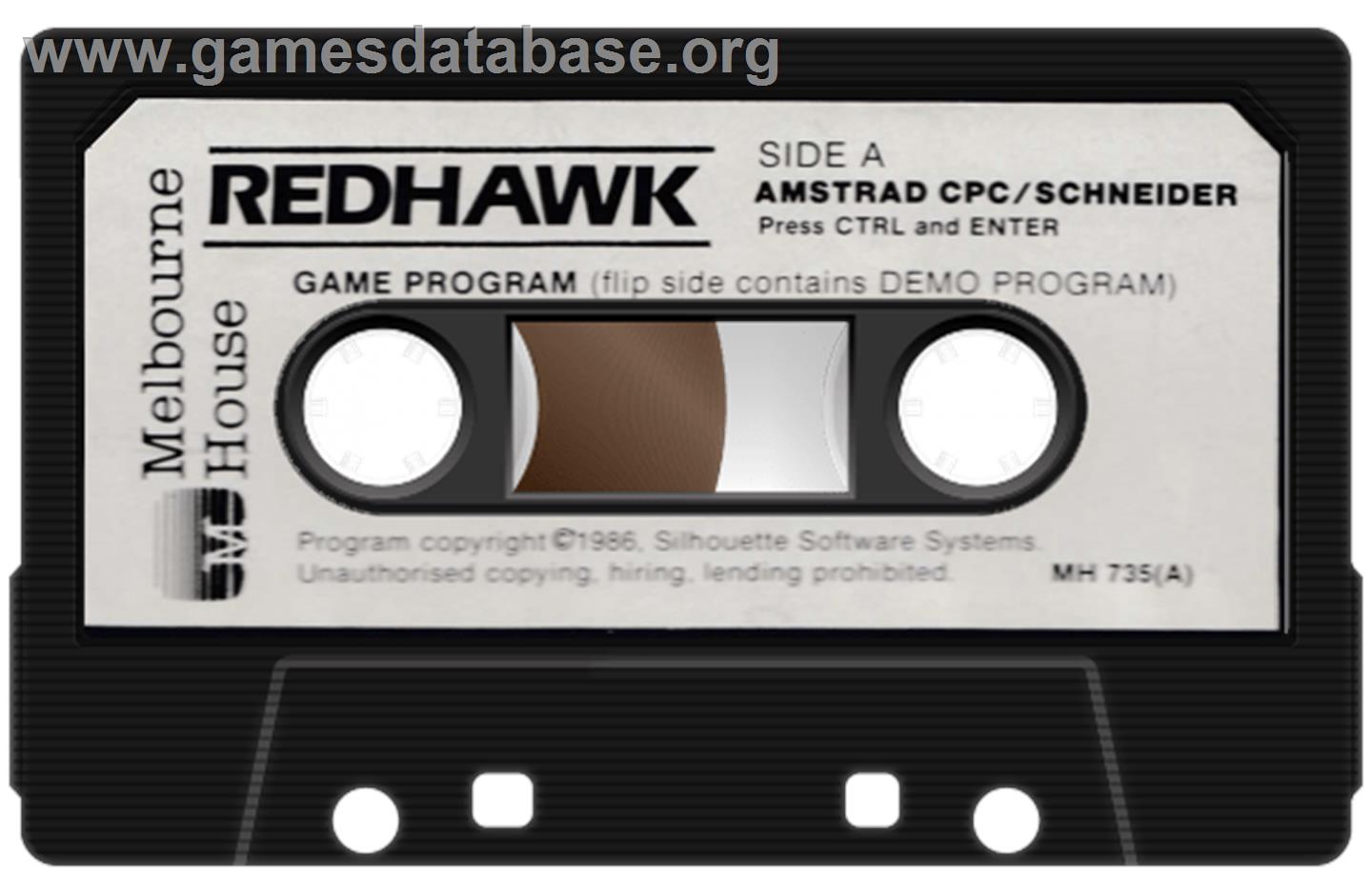 Red Hawk - Amstrad CPC - Artwork - Cartridge