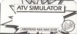 Top of cartridge artwork for ATV Simulator on the Amstrad CPC.