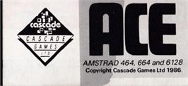 Top of cartridge artwork for Ace: Air Combat Emulator on the Amstrad CPC.