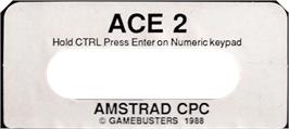 Top of cartridge artwork for Ace 2: The Ultimate Head to Head Conflict on the Amstrad CPC.