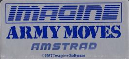 Top of cartridge artwork for Army Moves on the Amstrad CPC.
