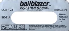 Top of cartridge artwork for Ballblazer on the Amstrad CPC.