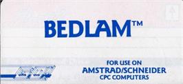 Top of cartridge artwork for Bedlam on the Amstrad CPC.