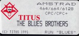 Top of cartridge artwork for Blues Brothers on the Amstrad CPC.