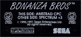 Top of cartridge artwork for Bonanza Bros. on the Amstrad CPC.