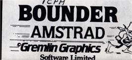 Top of cartridge artwork for Bounder on the Amstrad CPC.