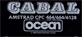 Top of cartridge artwork for Cabal on the Amstrad CPC.