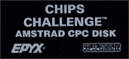 Top of cartridge artwork for Chip's Challenge on the Amstrad CPC.