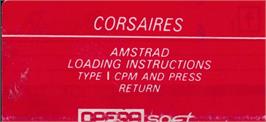 Top of cartridge artwork for Corsarios on the Amstrad CPC.