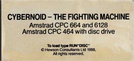 Top of cartridge artwork for Cybernoid: The Fighting Machine on the Amstrad CPC.