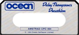 Top of cartridge artwork for Daley Thompson's Decathlon on the Amstrad CPC.