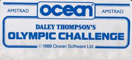 Top of cartridge artwork for Daley Thompson's Olympic Challenge on the Amstrad CPC.