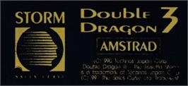 Top of cartridge artwork for Double Dragon 3 - The Rosetta Stone on the Amstrad CPC.