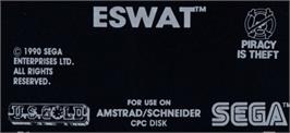 Top of cartridge artwork for E-SWAT: Cyber Police on the Amstrad CPC.