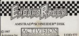 Top of cartridge artwork for Enduro Racer on the Amstrad CPC.