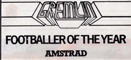 Top of cartridge artwork for Footballer of the Year on the Amstrad CPC.