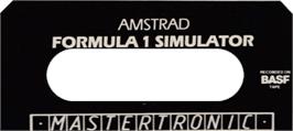 Top of cartridge artwork for Formula 1 Simulator on the Amstrad CPC.