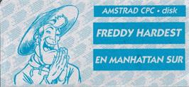 Top of cartridge artwork for Freddy Hardest in South Manhattan on the Amstrad CPC.
