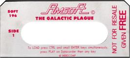 Top of cartridge artwork for Galactic Plague on the Amstrad CPC.