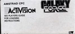 Top of cartridge artwork for Galaxy Force on the Amstrad CPC.