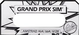Top of cartridge artwork for Grand Prix Simulator on the Amstrad CPC.