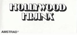 Top of cartridge artwork for Hollywood Hijinx on the Amstrad CPC.