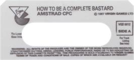 Top of cartridge artwork for How to be a Complete Bastard on the Amstrad CPC.