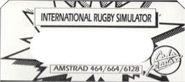 Top of cartridge artwork for International Rugby Simulator on the Amstrad CPC.