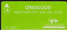 Top of cartridge artwork for Iznogoud on the Amstrad CPC.