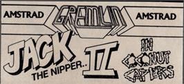 Top of cartridge artwork for Jack the Nipper 2: Coconut Capers on the Amstrad CPC.
