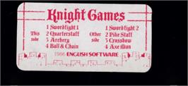 Top of cartridge artwork for Knight Games on the Amstrad CPC.