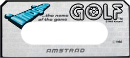 Top of cartridge artwork for Konami's Golf on the Amstrad CPC.