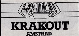 Top of cartridge artwork for Krakout on the Amstrad CPC.