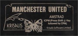 Top of cartridge artwork for Manchester United on the Amstrad CPC.